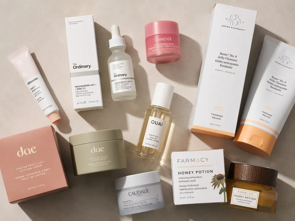 Display produk kosmetik di outlet modern trade Solo